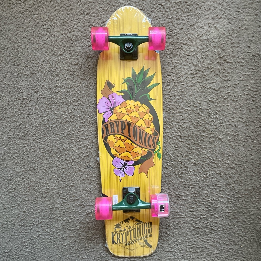 Yellow and Pink Kids Skateboard